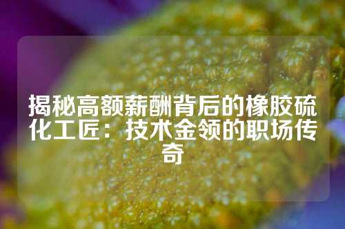 揭秘高额薪酬背后的橡胶硫化工匠：技术金领的职场传奇