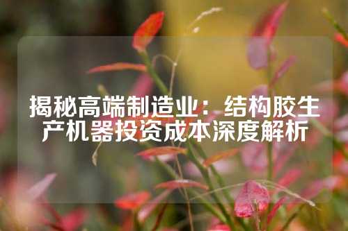 揭秘高端制造业：结构胶生产机器投资成本深度解析