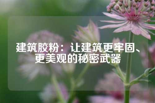 建筑胶粉：让建筑更牢固、更美观的秘密武器