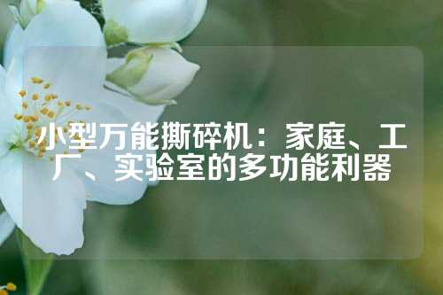 小型万能撕碎机：家庭、工厂、实验室的多功能利器