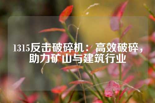 1315反击破碎机：高效破碎，助力矿山与建筑行业