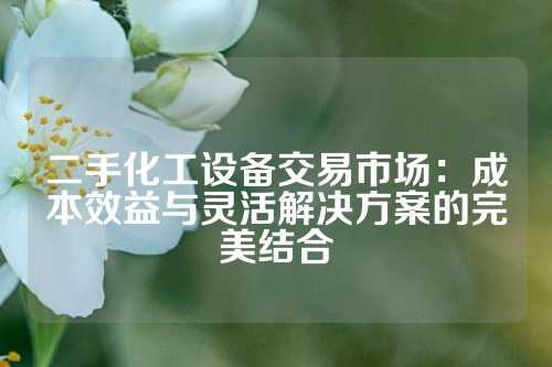 二手化工设备交易市场：成本效益与灵活解决方案的完美结合