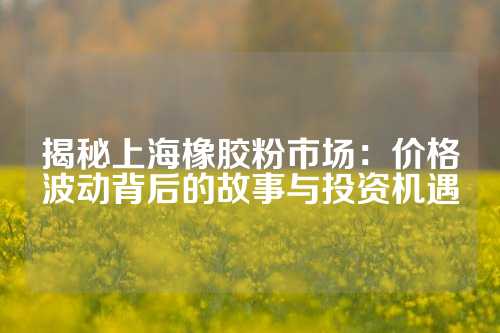 揭秘上海橡胶粉市场：价格波动背后的故事与投资机遇