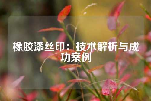橡胶漆丝印：技术解析与成功案例