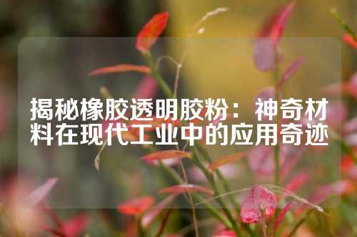 揭秘橡胶透明胶粉：神奇材料在现代工业中的应用奇迹