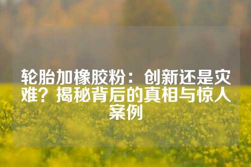 轮胎加橡胶粉：创新还是灾难？揭秘背后的真相与惊人案例