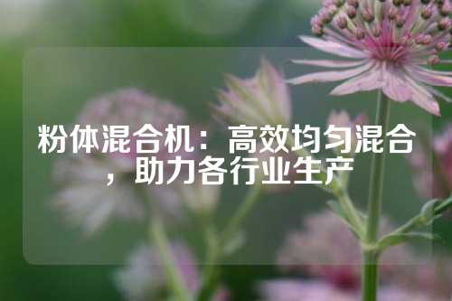 粉体混合机：高效均匀混合，助力各行业生产