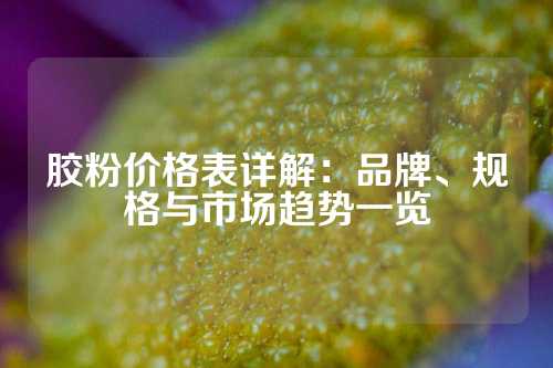 胶粉价格表详解：品牌、规格与市场趋势一览