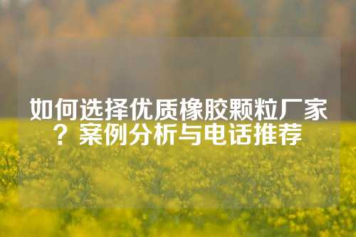 如何选择优质橡胶颗粒厂家？案例分析与电话推荐