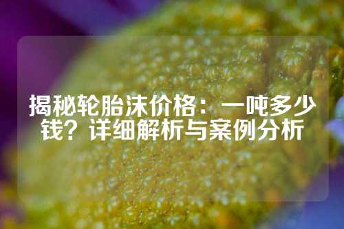 揭秘轮胎沫价格：一吨多少钱？详细解析与案例分析