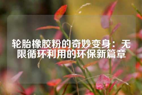 轮胎橡胶粉的奇妙变身：无限循环利用的环保新篇章