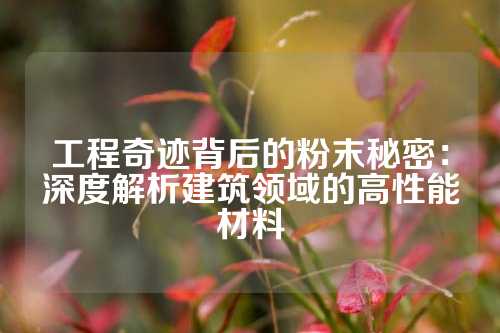 工程奇迹背后的粉末秘密：深度解析建筑领域的高性能材料