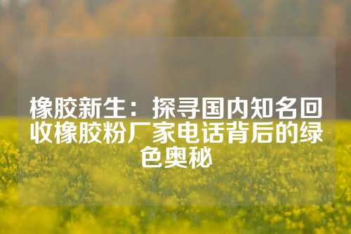 橡胶新生：探寻国内知名回收橡胶粉厂家电话背后的绿色奥秘