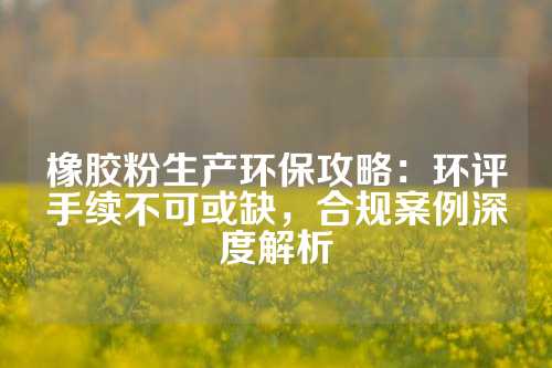 橡胶粉生产环保攻略：环评手续不可或缺，合规案例深度解析