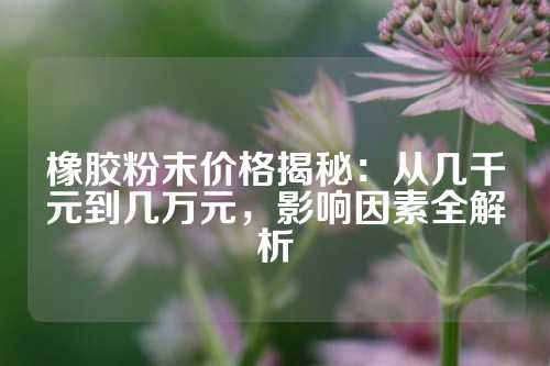 橡胶粉末价格揭秘：从几千元到几万元，影响因素全解析
