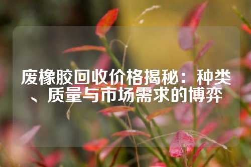 废橡胶回收价格揭秘：种类、质量与市场需求的博弈