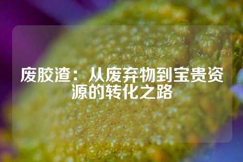 废胶渣：从废弃物到宝贵资源的转化之路