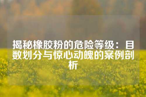 揭秘橡胶粉的危险等级：目数划分与惊心动魄的案例剖析