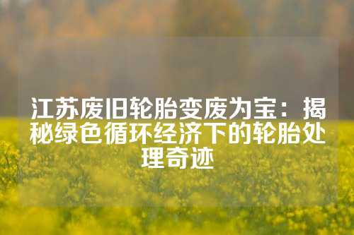 江苏废旧轮胎变废为宝：揭秘绿色循环经济下的轮胎处理奇迹