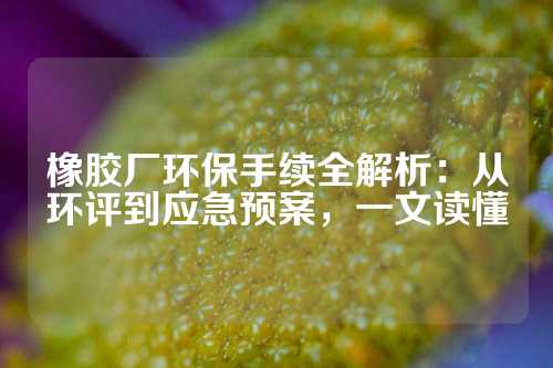 橡胶厂环保手续全解析：从环评到应急预案，一文读懂