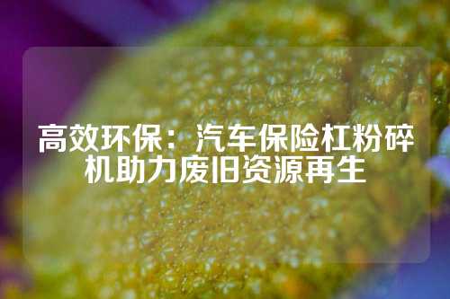 高效环保：汽车保险杠粉碎机助力废旧资源再生