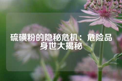 硫磺粉的隐秘危机：危险品身世大揭秘