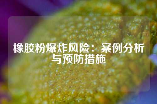 橡胶粉爆炸风险：案例分析与预防措施