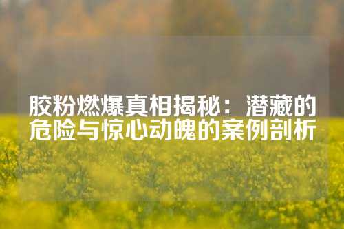 胶粉燃爆真相揭秘：潜藏的危险与惊心动魄的案例剖析