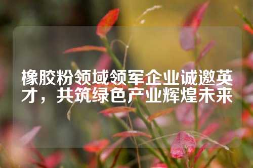 橡胶粉领域领军企业诚邀英才，共筑绿色产业辉煌未来