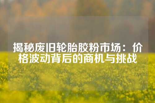揭秘废旧轮胎胶粉市场：价格波动背后的商机与挑战
