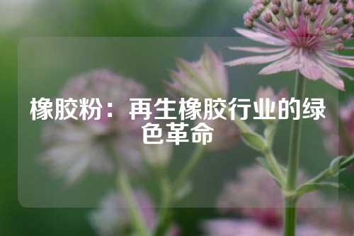 橡胶粉：再生橡胶行业的绿色革命