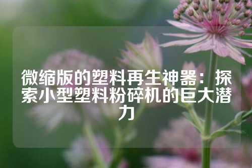 微缩版的塑料再生神器：探索小型塑料粉碎机的巨大潜力