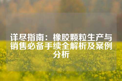 详尽指南：橡胶颗粒生产与销售必备手续全解析及案例分析