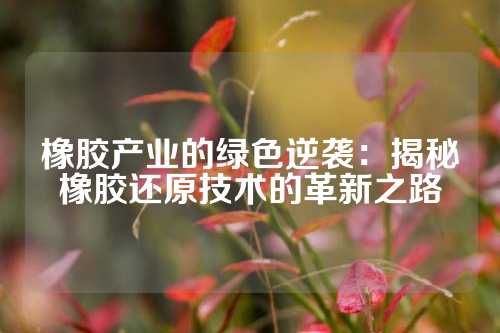 橡胶产业的绿色逆袭：揭秘橡胶还原技术的革新之路