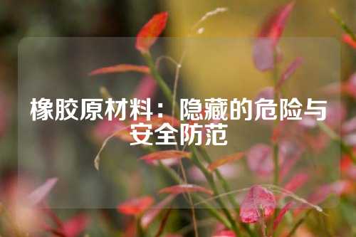 橡胶原材料：隐藏的危险与安全防范