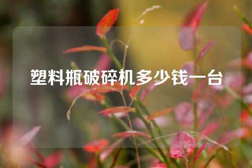 塑料瓶破碎机多少钱一台