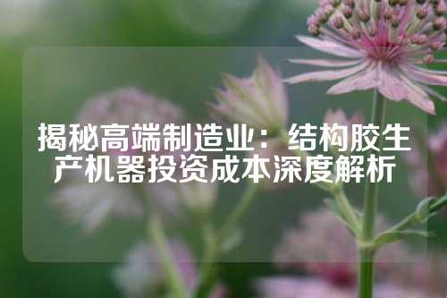 揭秘高端制造业：结构胶生产机器投资成本深度解析