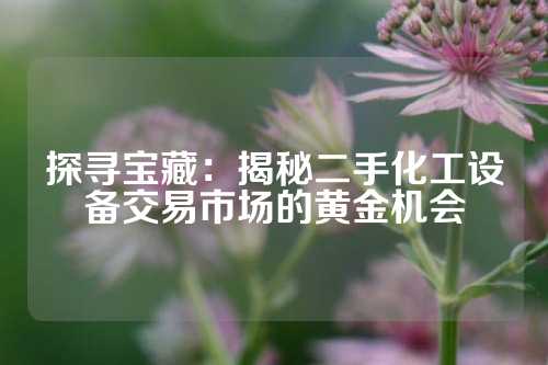 探寻宝藏：揭秘二手化工设备交易市场的黄金机会
