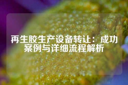 再生胶生产设备转让：成功案例与详细流程解析