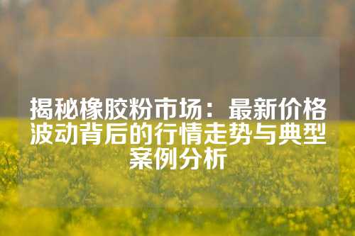 揭秘橡胶粉市场：最新价格波动背后的行情走势与典型案例分析