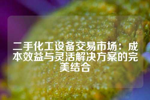 二手化工设备交易市场：成本效益与灵活解决方案的完美结合
