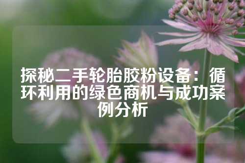探秘二手轮胎胶粉设备：循环利用的绿色商机与成功案例分析