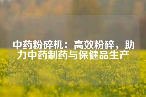中药粉碎机：高效粉碎，助力中药制药与保健品生产