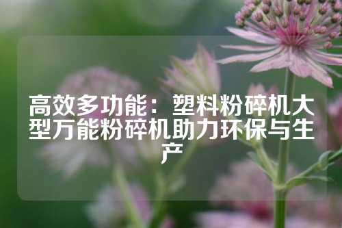 高效多功能：塑料粉碎机大型万能粉碎机助力环保与生产