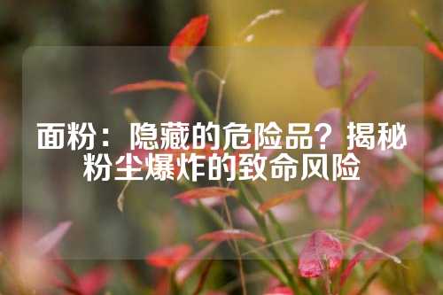 面粉：隐藏的危险品？揭秘粉尘爆炸的致命风险