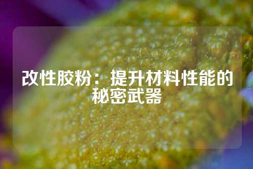 改性胶粉：提升材料性能的秘密武器