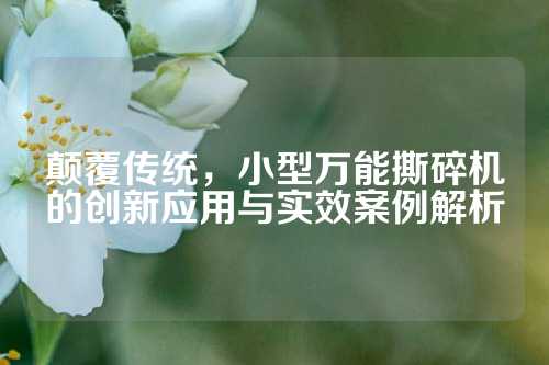 颠覆传统，小型万能撕碎机的创新应用与实效案例解析