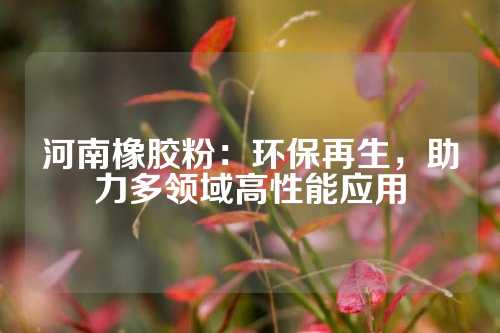 河南橡胶粉：环保再生，助力多领域高性能应用