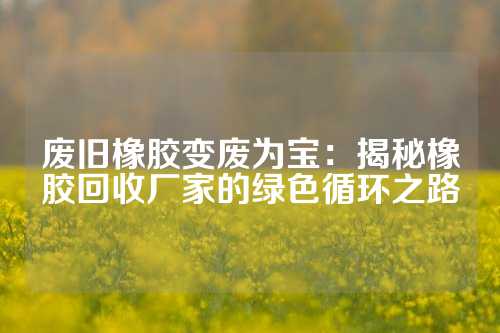 废旧橡胶变废为宝：揭秘橡胶回收厂家的绿色循环之路
