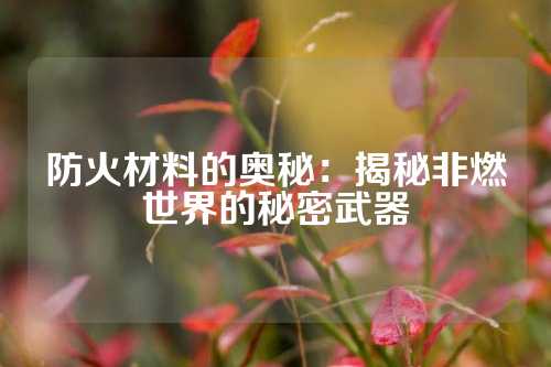 防火材料的奥秘：揭秘非燃世界的秘密武器